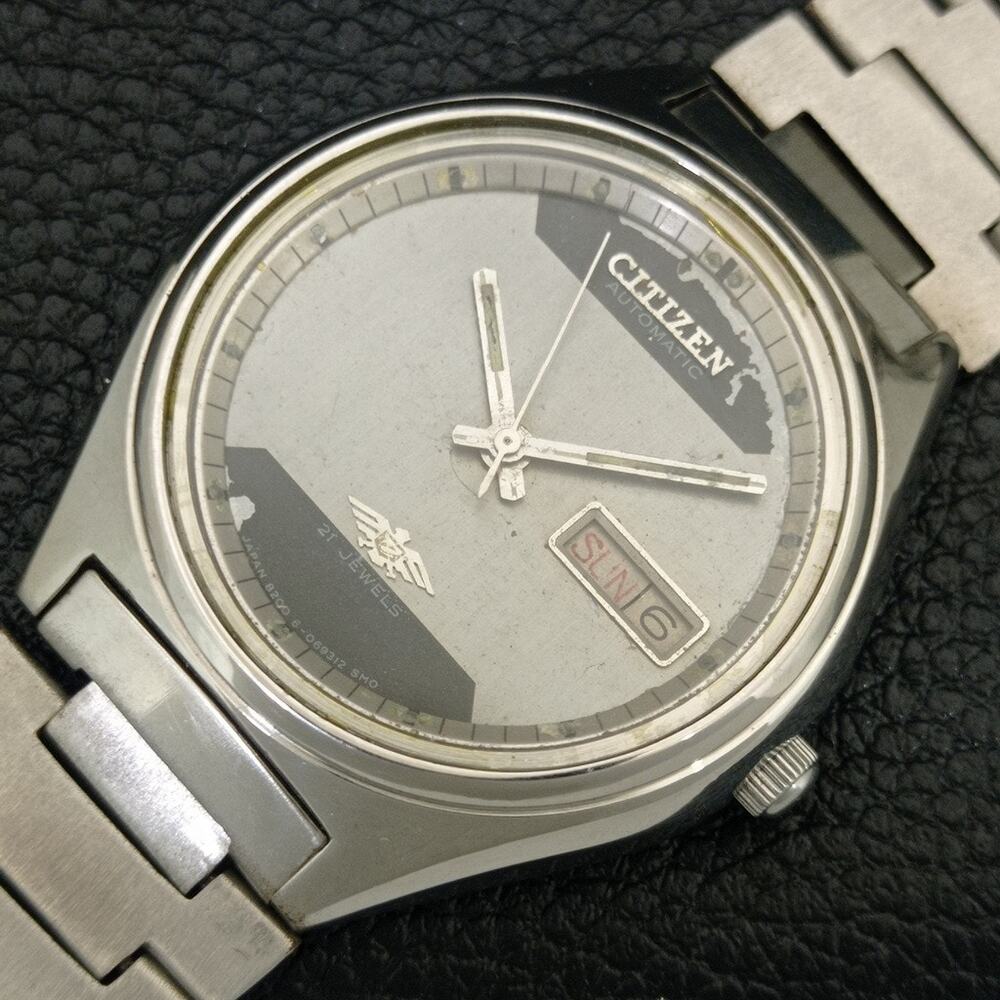Vintage 1974 Citizen Automatic Mens Silver Watch W/daydate & Gray accents - Picture 6 of 10
